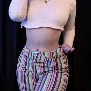 Striped handmade vintage pants multicolor